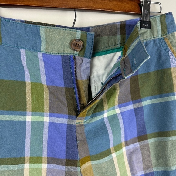Merona Plaid Bermuda Shorts Women's 6 Blue Green Purple - Picture 5 of 7